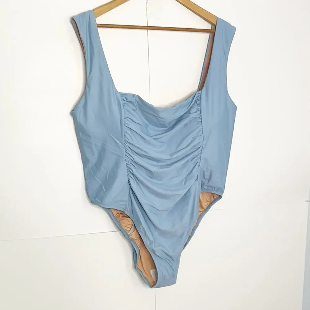 NWT J. Crew Ruched Squareneck One Piece
